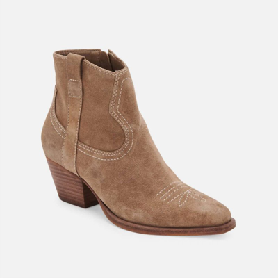 Dolce Vita Silma Booties In Truffle Suede In Brown