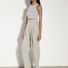 ENZA COSTA TAPERED PLEATED HI-WAIST PANT