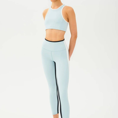 Splits59 Sam High Waist Rigor 7/8 Leggings In Teal/white In Blue