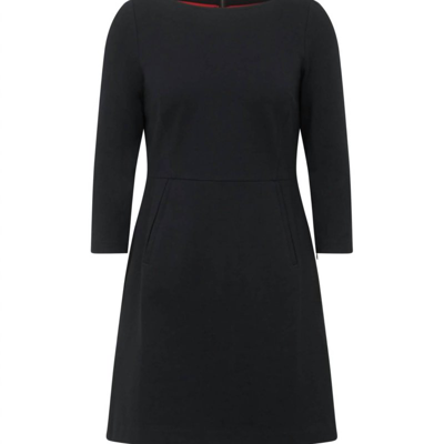 Spanx The Perfect A-line 3/4 Sleeve Dress In Classic Black