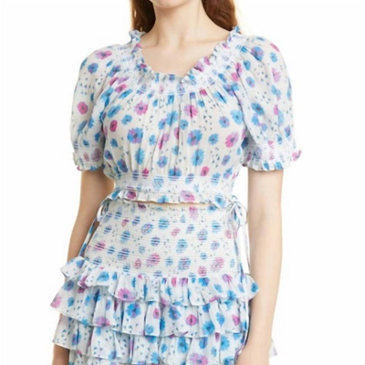 Loveshackfancy Rosalinda Crop Top In Deep Cotton Candy In Multi