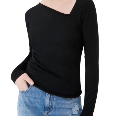 Marella Gondola Asymmetric Neck Sweater In Black