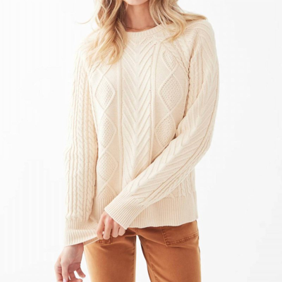 Fdj A-line Cable Sweater In Creme In White