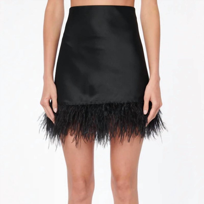 Cami Nyc Aviva Feather Mini Skirt In Black