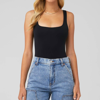 Good American Modern Tank Scuba Bodysuit In Black