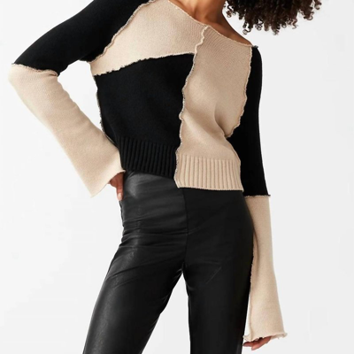 Steve Madden Women's Colorblocked Reverse-seam Rylee Sweater In Brown