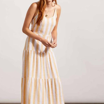Tribal Striped Maxi Dress With Back Tie In Yellow