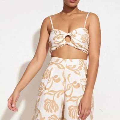 Faithfull The Brand Liberta Top In Ensola Floral Print Oat In Multi