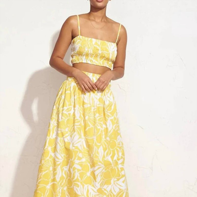 Faithfull The Brand Kiera Skirt In El Marsa Floral Print Marigold In Yellow