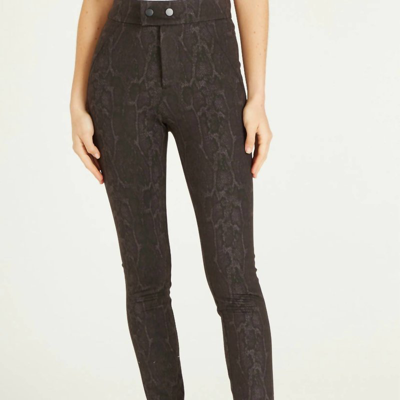 Dear John Denim 11" Super High Rise Nina Legging In Mocha Snake In Brown