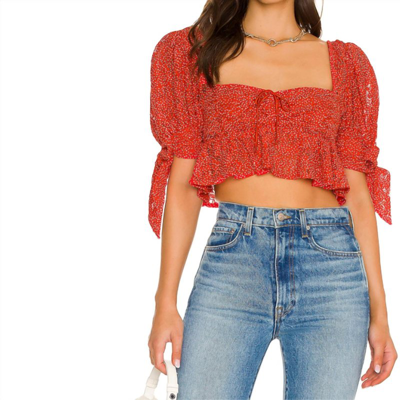 For Love & Lemons Leila Top In Red