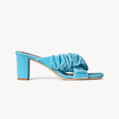 Staud Frankie Criss Cross Velvet Heel In Blue