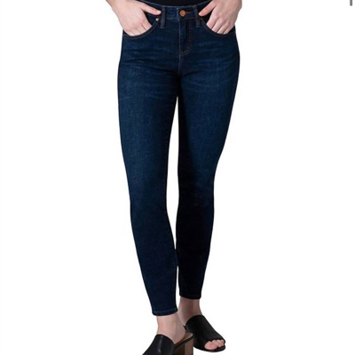 Jag Women's Peri Pull On Mid Rise High Stretch Straight Jeans In Anchor Blue