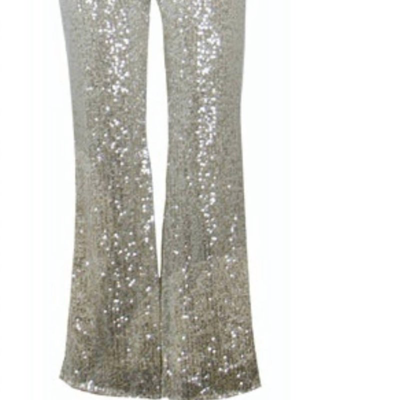 Lucy Paris Sequined Pant In Grey