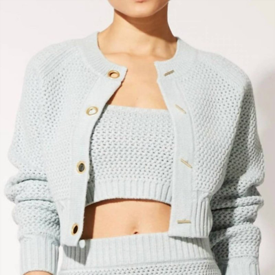 Solid & Striped The Carly Cropped Cardigan In Powder Blue