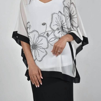 Frank Lyman Floral Top In White