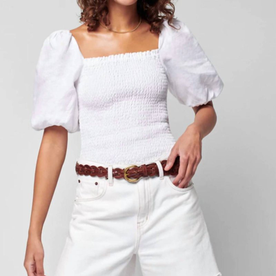 Faherty Frankie Linen Blouse In White