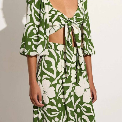 Faithfull The Brand Margherita Top In Pavito Floral-olive