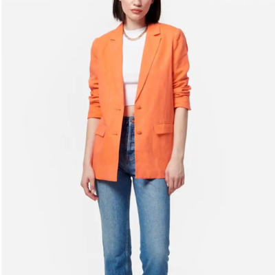 Cami Nyc Owen Notched-lapel Linen Blazer In Orange