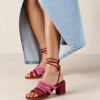 Alohas Letizia Shades Of Red Magenta Leather Sandals In Pink