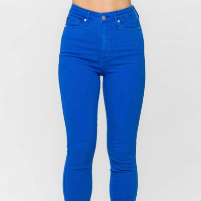 Judy Blue Game Day Control Top Skinny Jeans In Blue