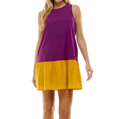 Tcec Color Block Dress In Purple