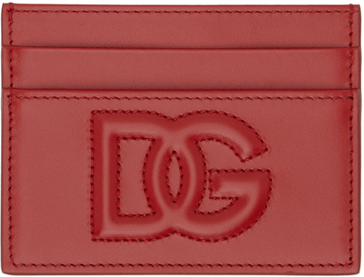 Dolce & Gabbana Red Logo Card Holder In 8x052 Red