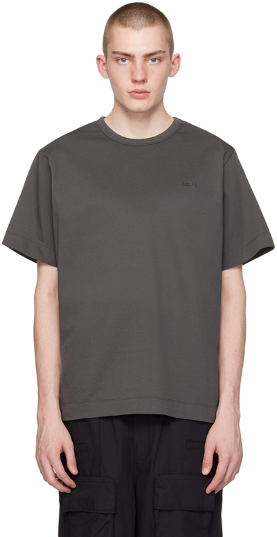 Juun.j Gray Embroidered T-shirt In 3 Grey