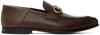 FERRAGAMO BROWN HARDWARE LOAFERS