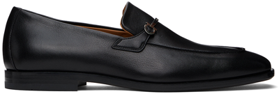 Ferragamo Black Hardware Loafers In Nero New Biscotto