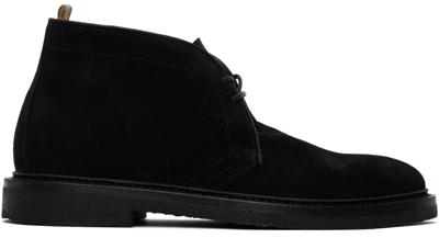 Officine Creative Black Hopkins Crepe 114 Desert Boots In Nero