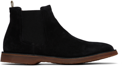 Officine Creative Kent Suede Chelsea Boots In Nero