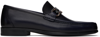 FERRAGAMO NAVY HARDWARE LOAFERS