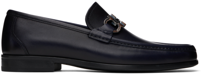 Ferragamo Navy Hardware Loafers In Midnight