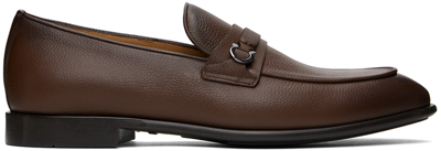 Ferragamo Brown Gancini Ornament Loafers In Brown Biscotto