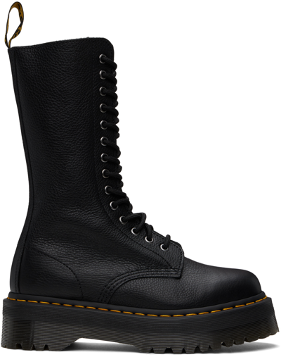 Dr. Martens' 1b99 Pisa Leather Mid Calf Lace Up Boots In Schwarz