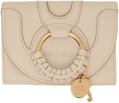 See By Chloé Beige Hana Compact Wallet In 24h Cement Beige