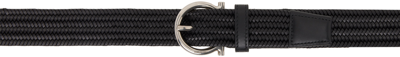 Ferragamo Black Braided Fixed Belt In Nero 06 Nero