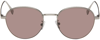 Fendi Travel Round-frame Silver-tone Sunglasses In Shiny Light Rutheniu