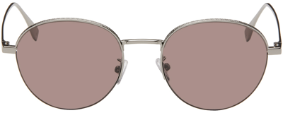 Fendi Travel Round-frame Silver-tone Sunglasses