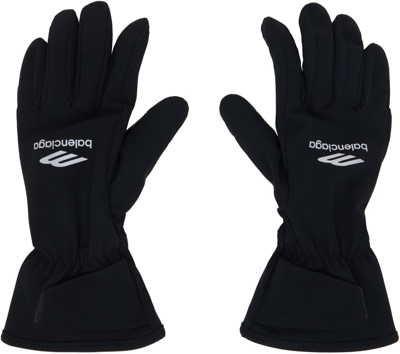 Balenciaga Black Skiwear 3b Sports Icon Ski Gloves