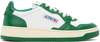AUTRY WHITE & GREEN MEDALIST LOW SNEAKERS