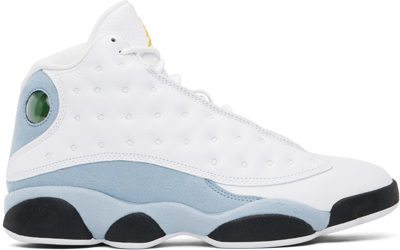 Nike Jordan Air Retro 13 Basketball Shoes In White/yellow Ochre/blue Grey/black