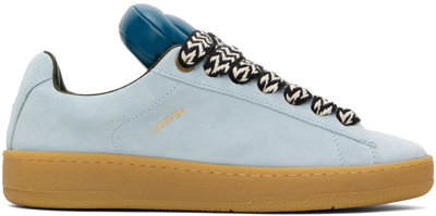 Lanvin X Future Hyper Curb Suede Sneakers In Blue