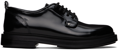 Ami Alexandre Mattiussi Anatomical Leather Derby Shoes In Black/001