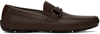 Ferragamo Brown Gancini Ornament Loafers In Cioccolato Light Grey