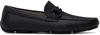 Ferragamo Black Gancini Ornament Loafers In Nero