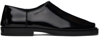 FERRAGAMO BLACK OPEN TOE LOAFERS