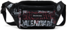 Balenciaga Explorer Graffiti Logo Canvas Belt Bag In 1000 Black