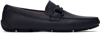 Ferragamo Mens Black Parigi Buckled Leather Driver Shoes In Bluemarine 07123